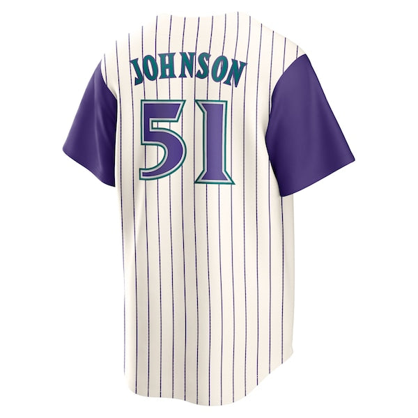 Randy Johnson Arizona Diamondbacks Nike Alternate Cooperstown Collection Player Jersey - Cream/Purple