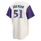 Randy Johnson Arizona Diamondbacks Nike Alternate Cooperstown Collection Player Jersey - Cream/Purple