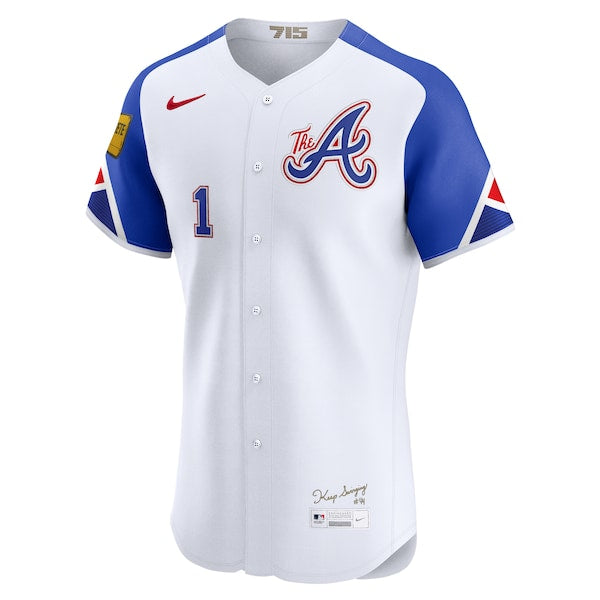 Ozzie Albies Atlanta Braves Nike City Connect Elite Jersey - White