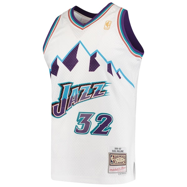 Karl Malone Utah Jazz 1996/97 Hardwood Classics Swingman Jersey - White
