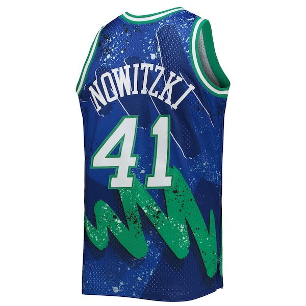 Dirk Nowitzki Dallas Mavericks Hardwood Classics 1998/99 Hyper Hoops Swingman Jersey - Blue