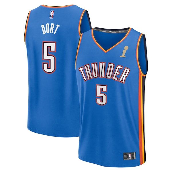Luguentz Dort Oklahoma City Thunder  2025 NBA Finals Champions Fast Break Replica Player Jersey - Blue - Icon Edition