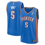 Luguentz Dort Oklahoma City Thunder  2025 NBA Finals Champions Fast Break Replica Player Jersey - Blue - Icon Edition