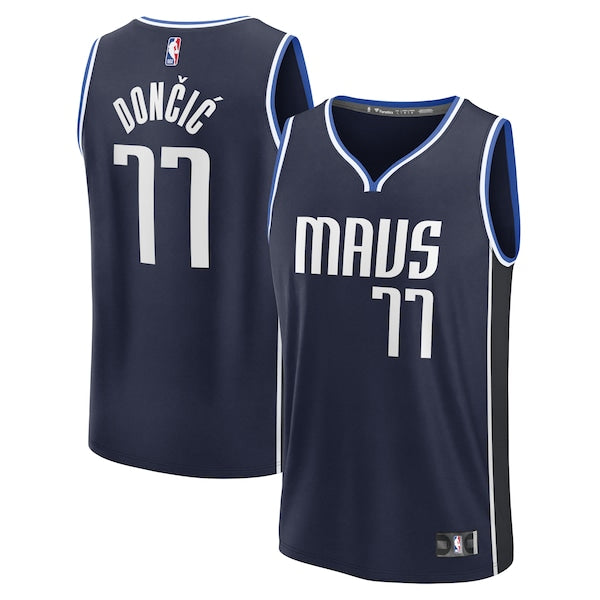 Luka Dončić Dallas Mavericks  Men's Fast Break Player Jersey - Statement Edition - Navy